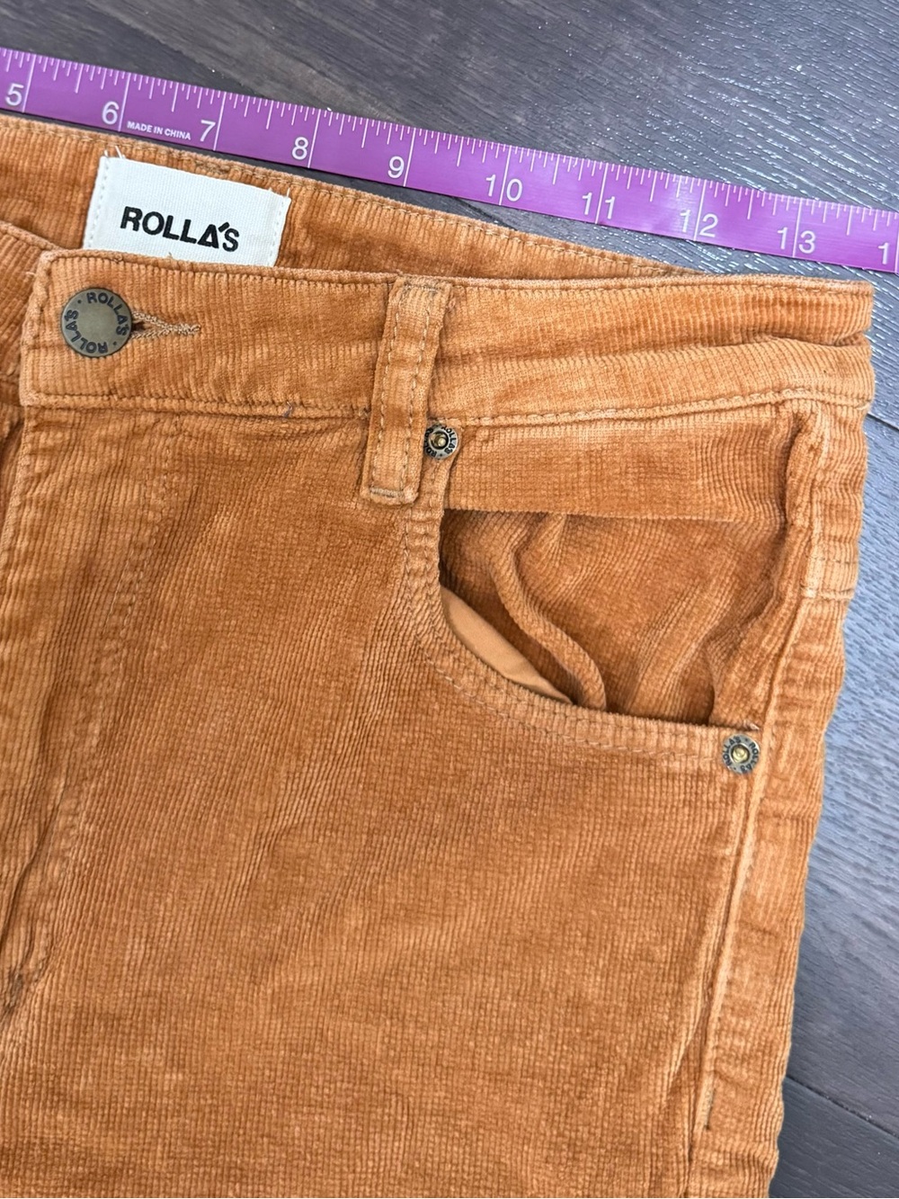 ROLLA'S Eastcoast High-Rise Flare Corduroy Pants in Camel - Picture 7 of 8